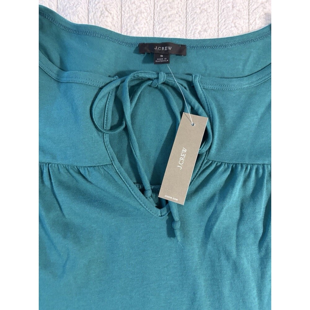 NWT J. Crew Broken-in Jersey Tiered Mini Dress Women’s Small Turquoise Teal Boho
